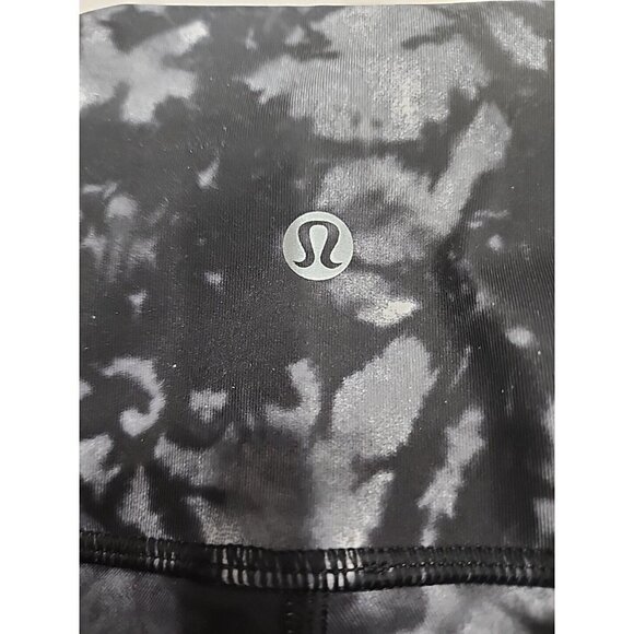 Lululemon Leggings Womens 4 Black White Capri Mesh Side Ruched Gym Yoga - Picture 6 of 7